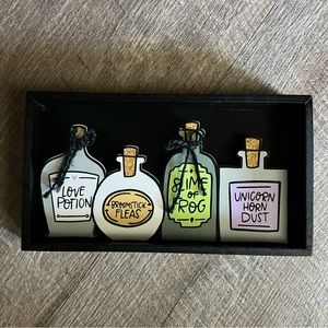 Cute little Halloween wooden sign with potion bottles!